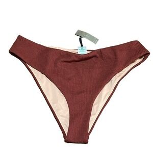 J. Crew Textured High Rise Trendy Cheeky Bikini Bottoms Swim Suit Size 2XL New